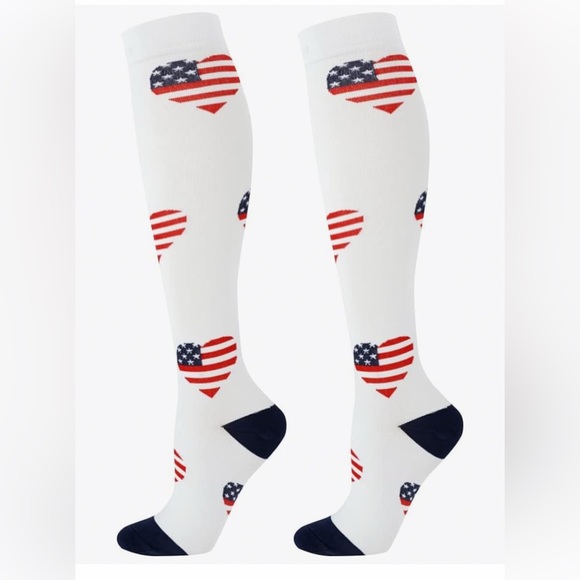 Compression Socks … Patriotic Stars and Stripes Men's Socks NWOT - Picture 2 of 6